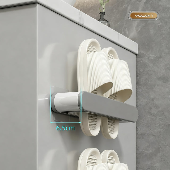 Foldable bathroom shoe rack without drilling