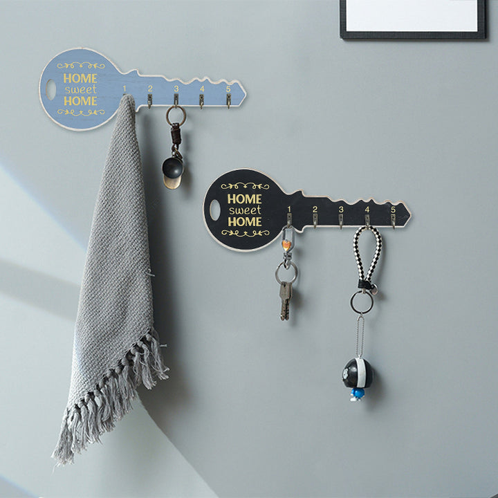 Wood key holder for the wall