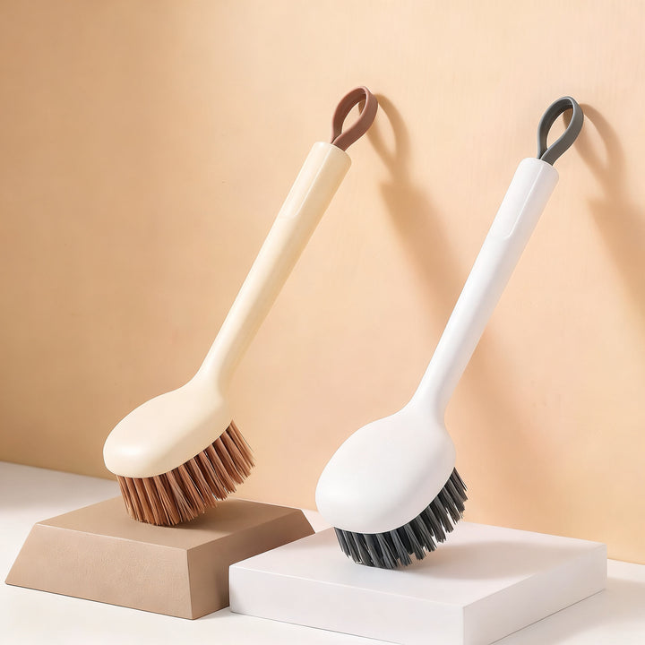 Long handle pot brush, scratch-resistant