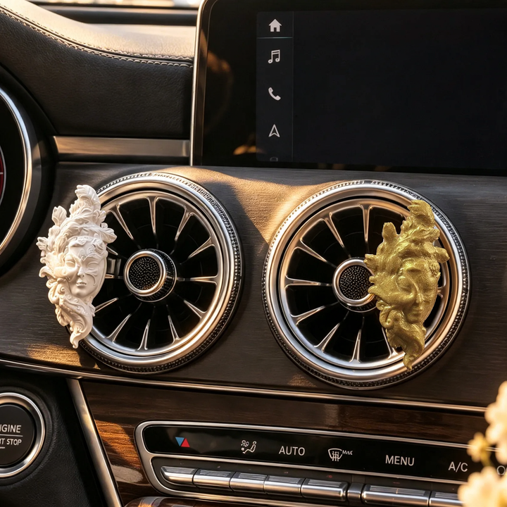 Car air freshener holder peacock motif, triangle shape