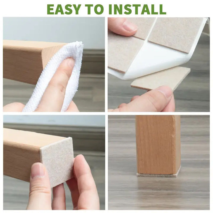 Self-adhesive furniture glides, various shapes