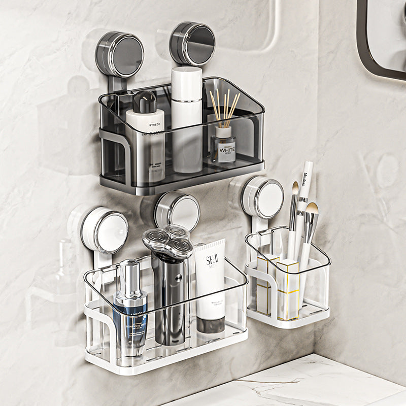 Wall-mounted cosmetic shelf with suction cup, model YM.7052