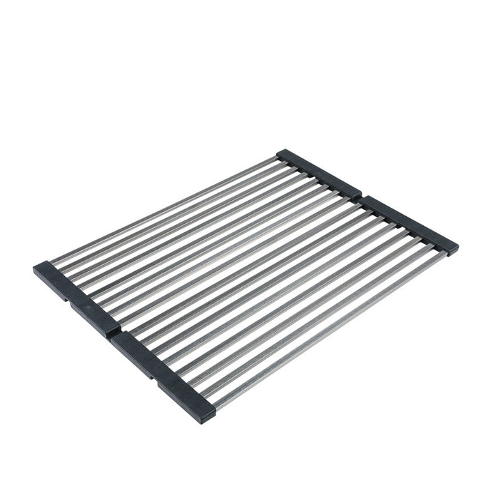 Stainless steel sink rack with rolling grid