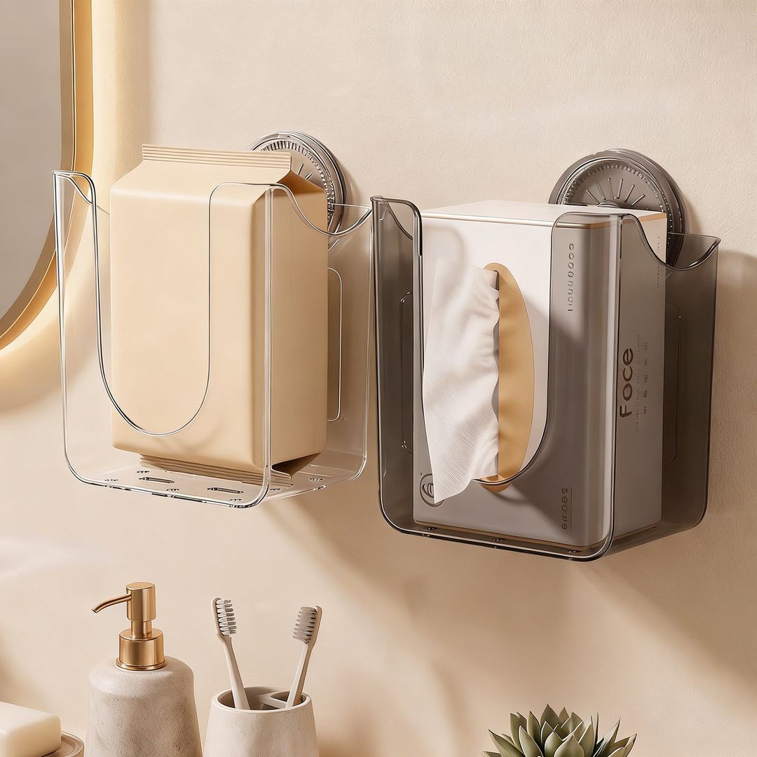 Wall-mounted paper towel holder with suction cup