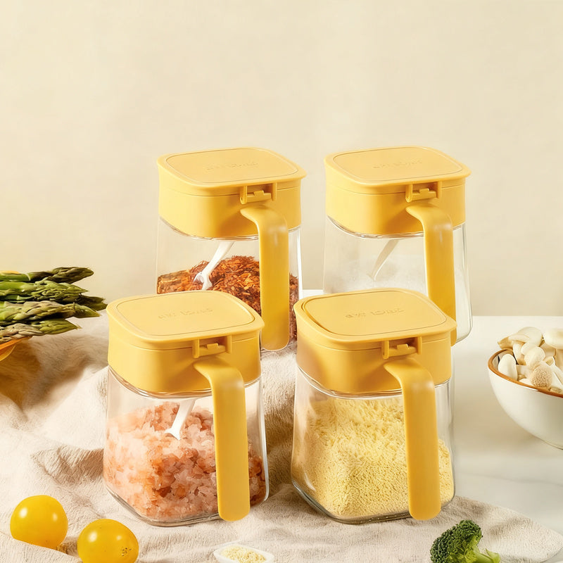 Glass spice boxes with lid, modern