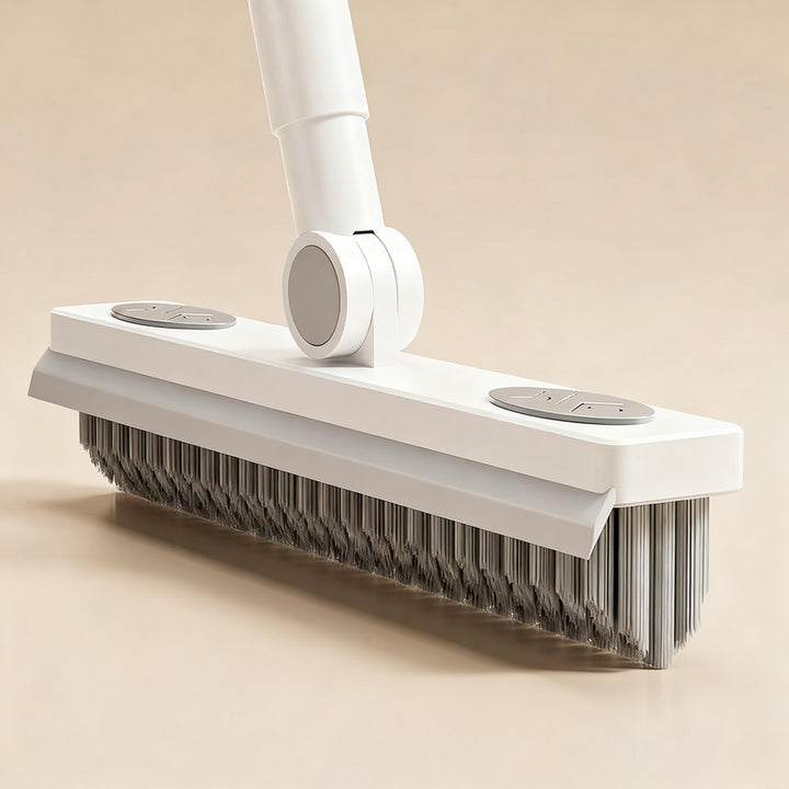 Floor brush with extended handle for joints