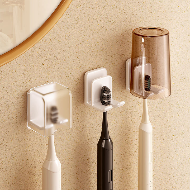 Toothbrush holder with lid, ABS, wall-mounted