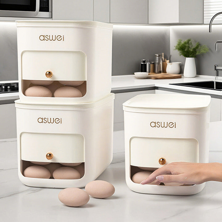 Refrigerator egg box with rolling mechanism