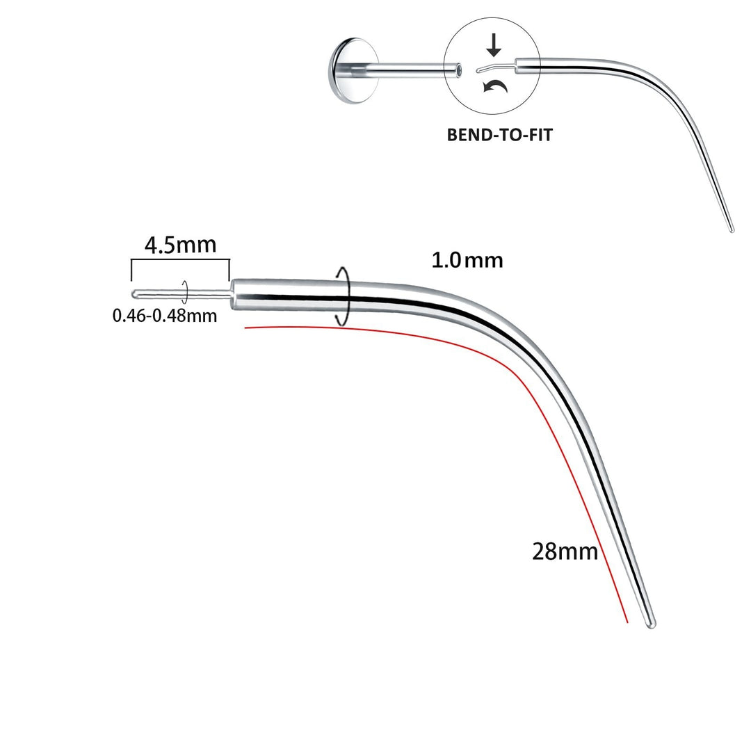 Titan-Piercing rod, flat base, internal thread