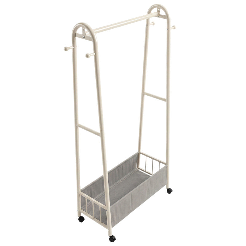 U-shaped dress rack with leather elements
