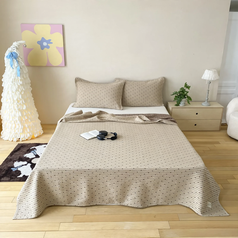 Cotton bedspread 3-piece, gauze fabric