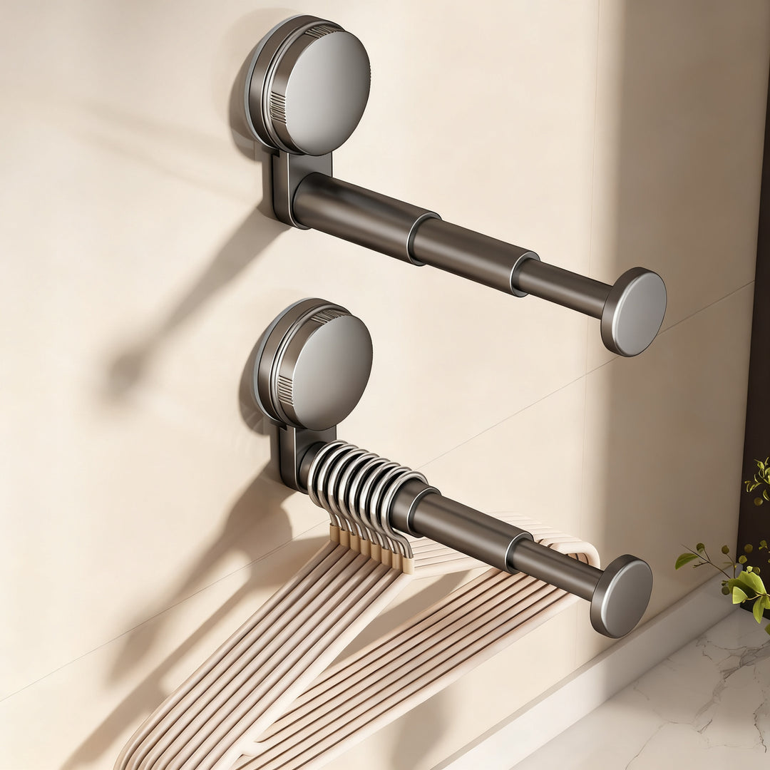 Extendable clothes rail, ABS, wall-mounted