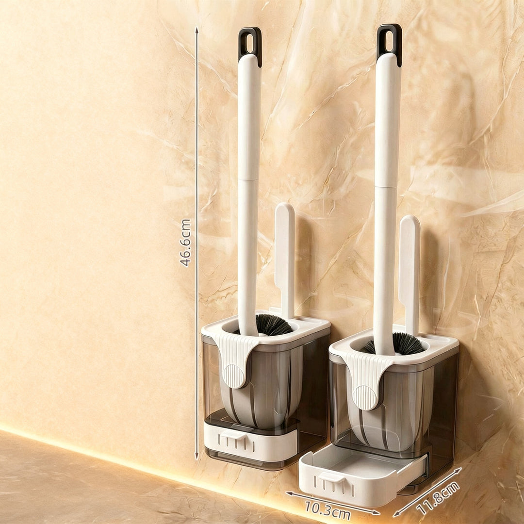 Toilet brush with holder, wall mountable