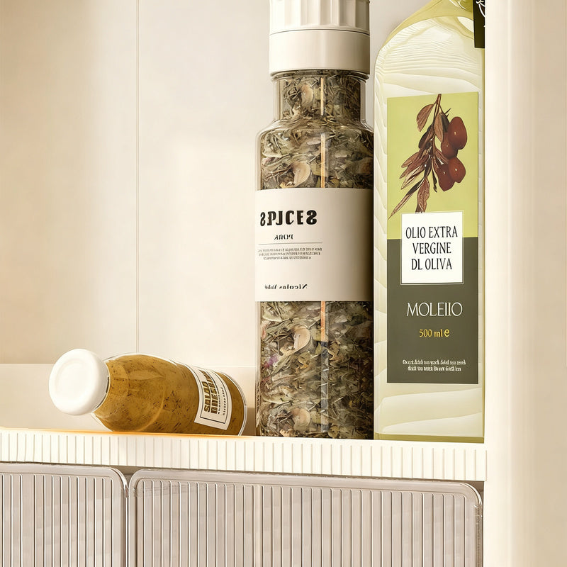 Kitchen shelf for spices and seasonings
