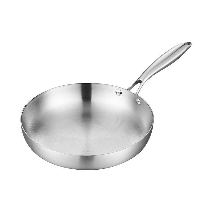 Frying pan, 410 stainless steel, honeycomb pattern