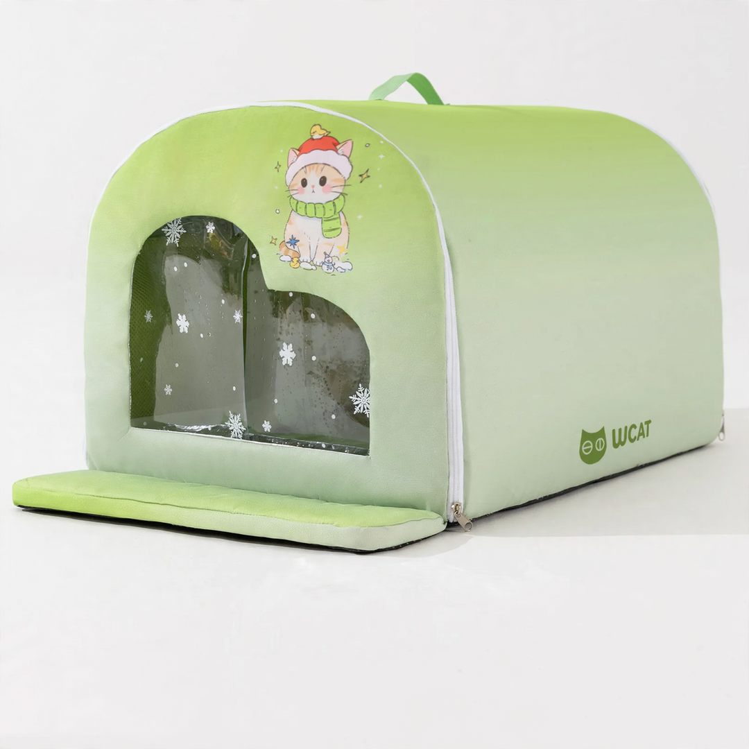 Cooling bed for pets with curtain