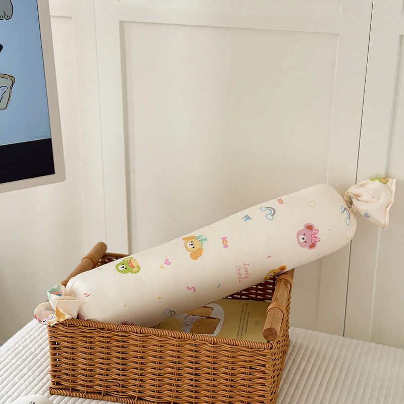 Cotton baby side sleeper pillow, cylindrical