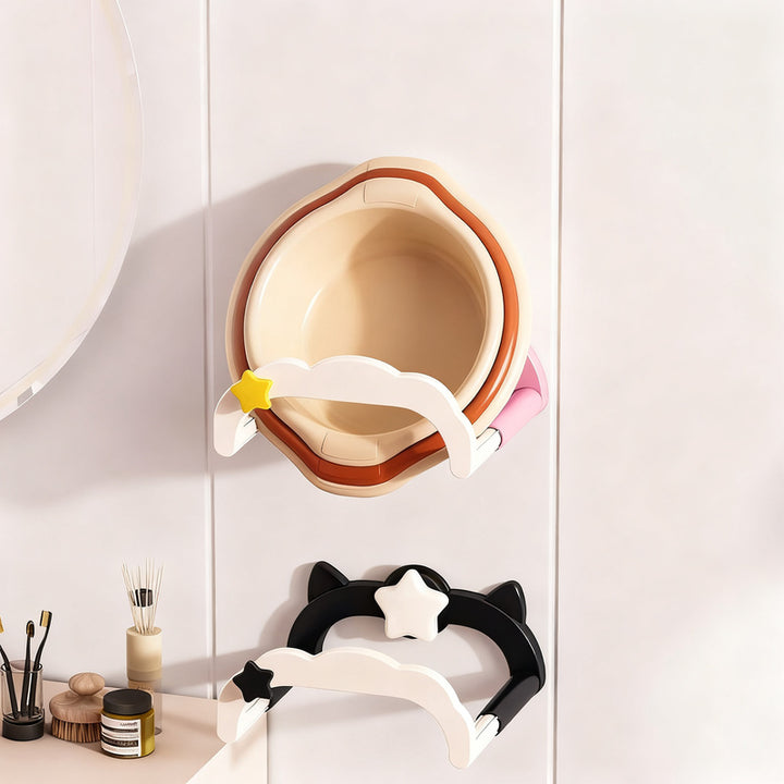 Plastic wall shelf with suction cup, extendable