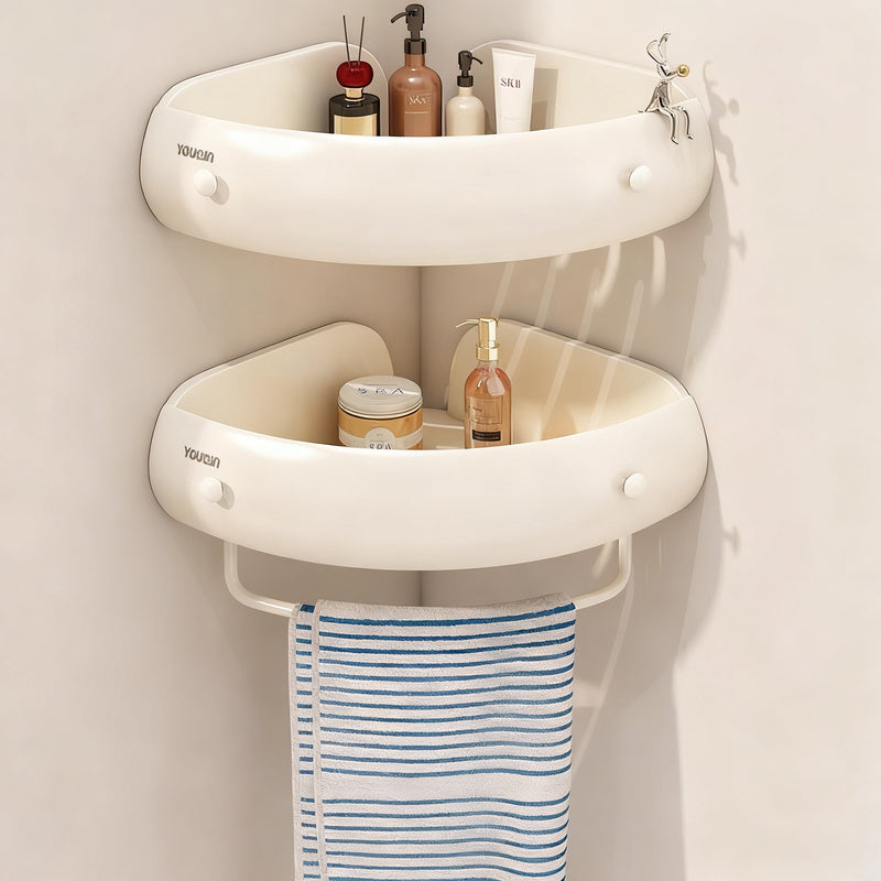 Wall shelf for bathroom, aluminum, triangular