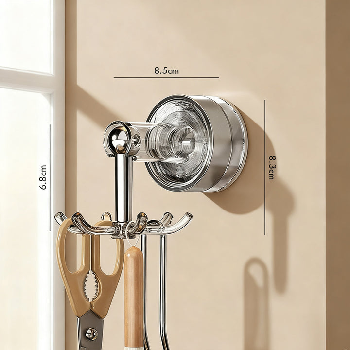 Suction cup wall hooks with six hooks, rotatable