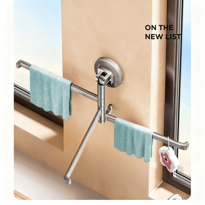 Suction cup cloth holder with rotating bars, ABS plastic