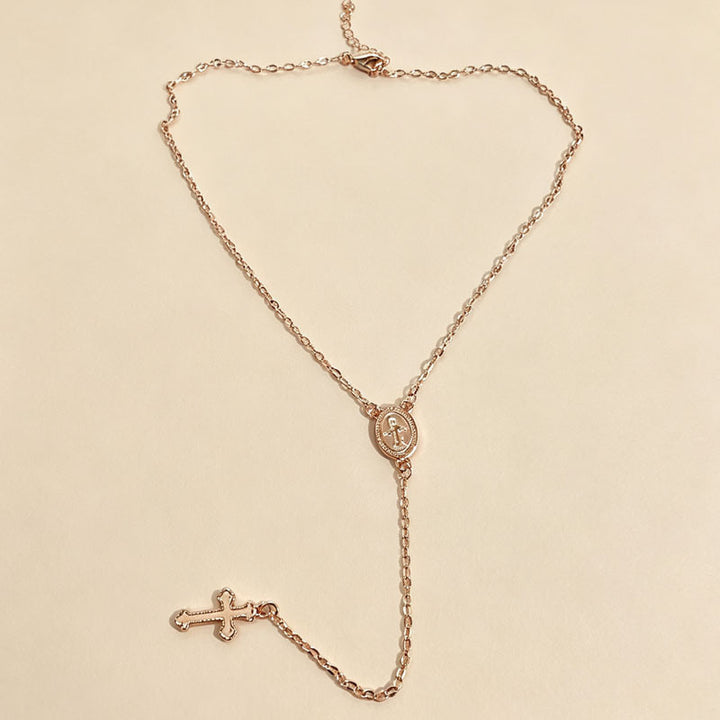 Alloy chain with large cross pendant