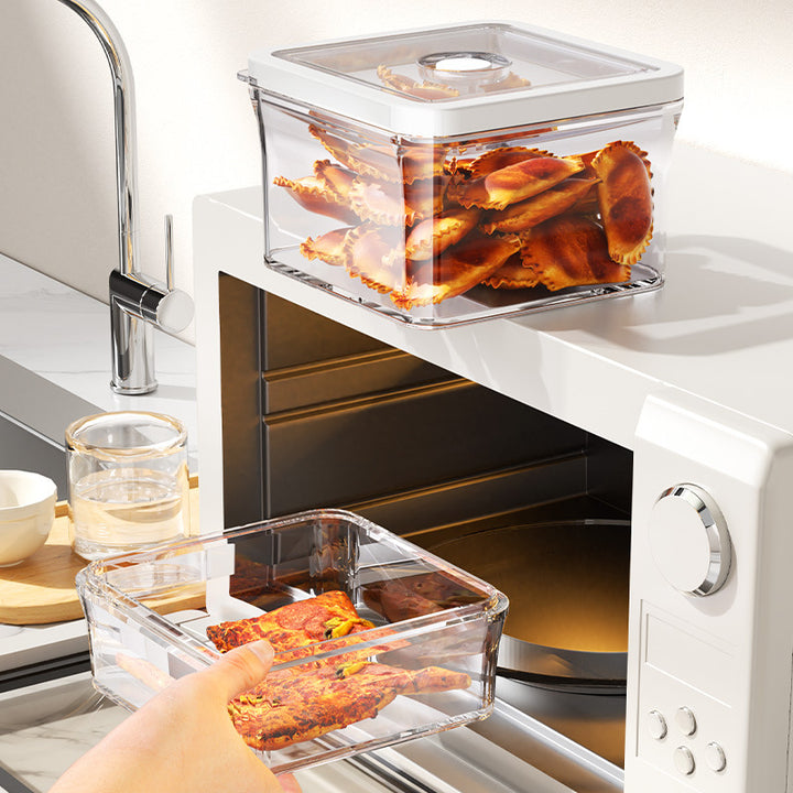 Vacuum food storage box with electric pump