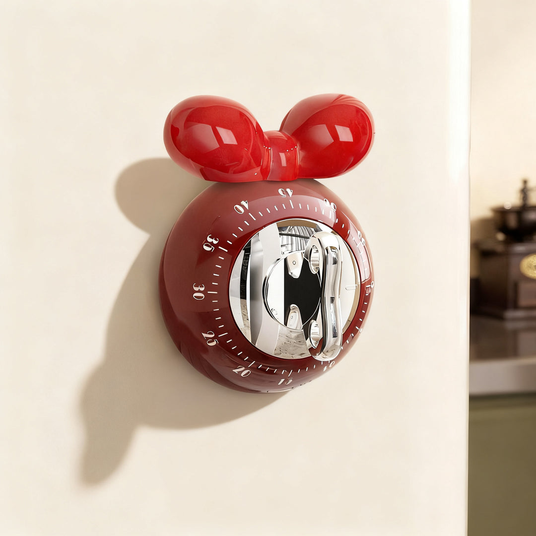 Mechanical kitchen timer with magnetic holder
