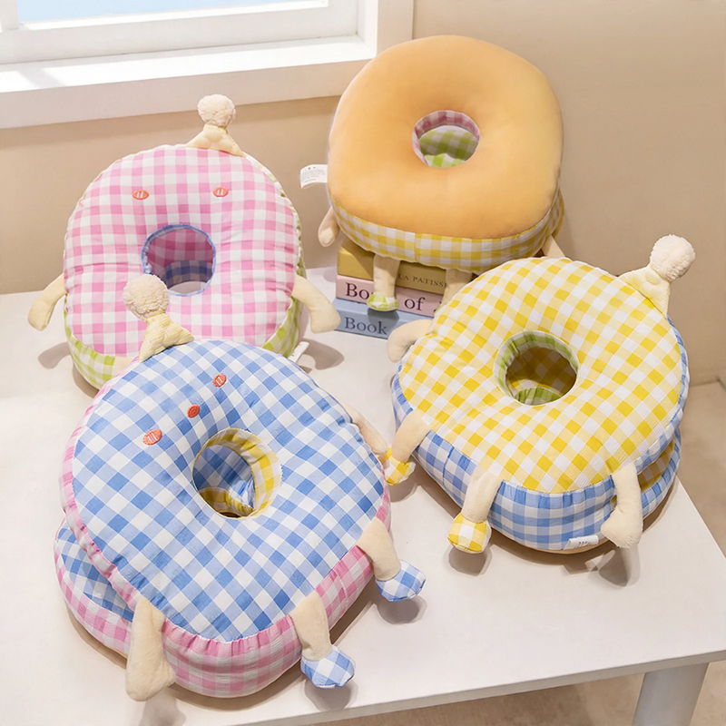 Round nap pillow made of bubble fabric