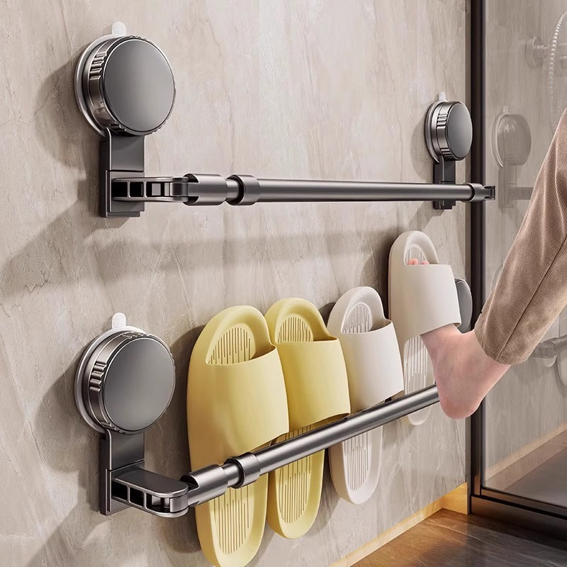 Wall-mounted slipper rack with suction cup, extendable