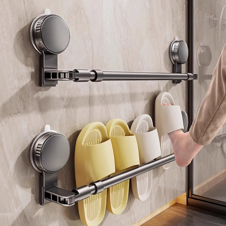 Wall-mounted slipper rack with suction cup, extendable