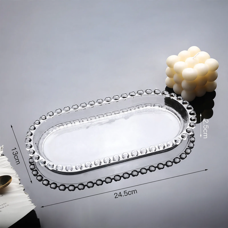 Glass bowl with pearl decoration, Nordic design