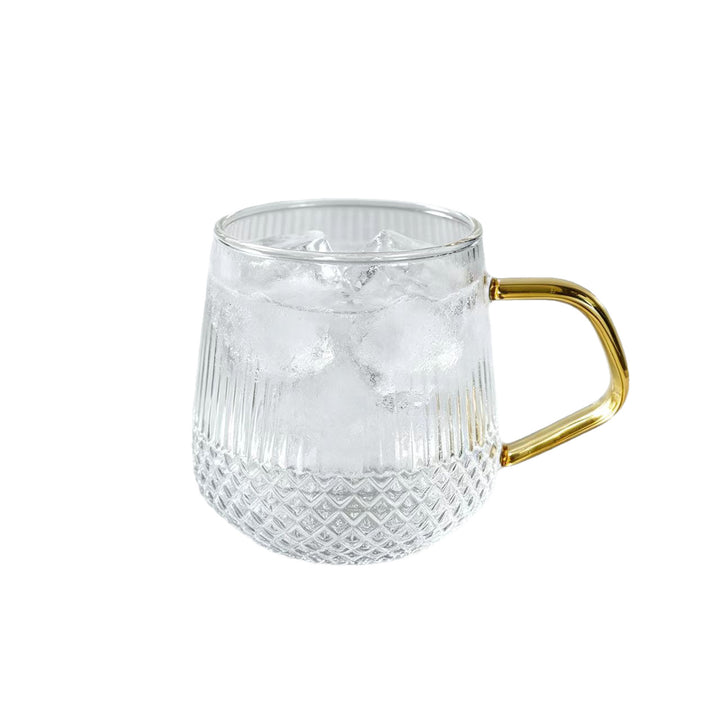 Glass drinking cup with straw