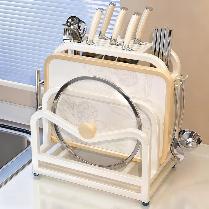 Knife holder and cutlery stand made of stainless steel
