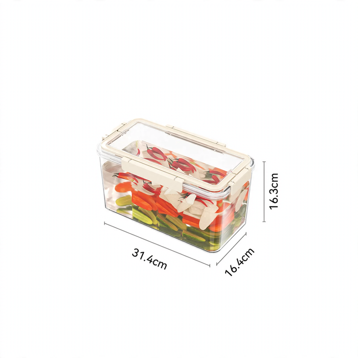 Airtight freshness box made of plastic, rectangular