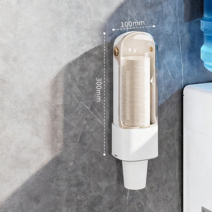 Wall holder for paper cups, self-adhesive