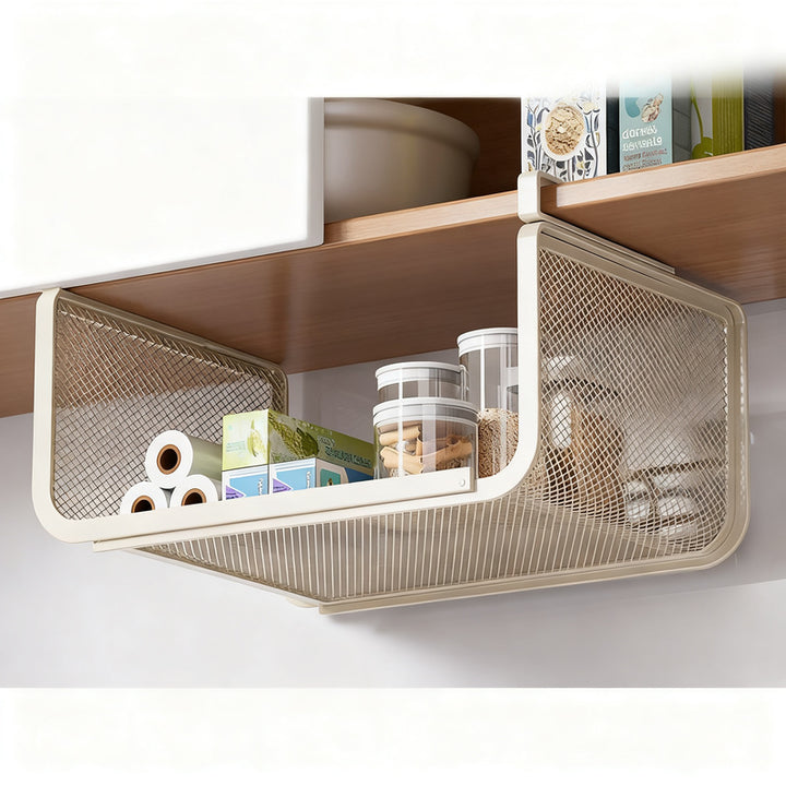 Extendable kitchen shelf made of steel, adjustable