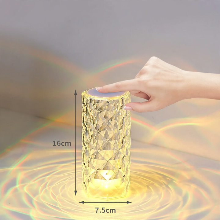 Crystal table lamp, 16 colors, remote control