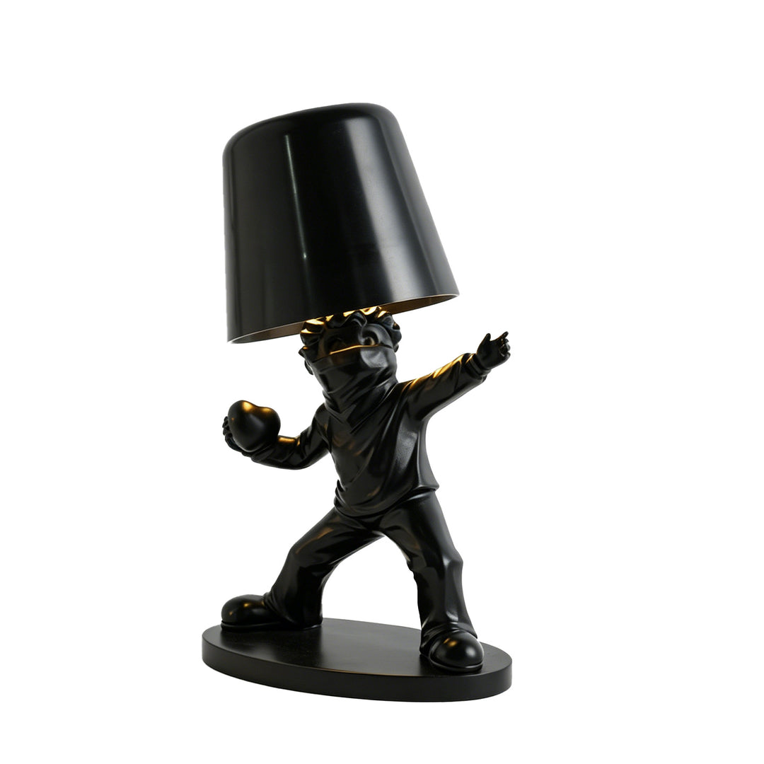 Modern table lamp with figure motif, three-color dimmable