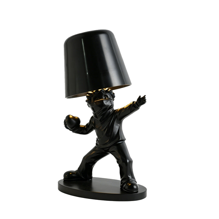 Modern table lamp with figure motif, three-color dimmable