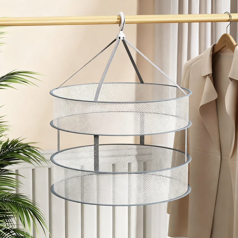 Multi-layer laundry drying nets with edging