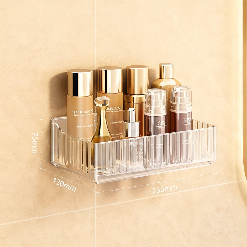 Acrylic wall shelf for bathroom, no drilling