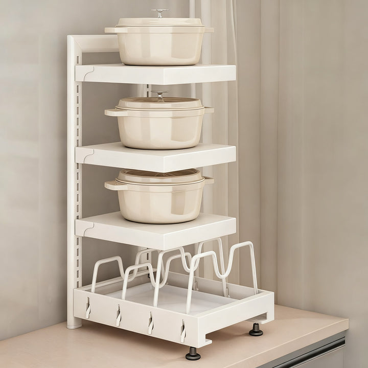 Carbon steel pot stand, 2–4 levels, height adjustable