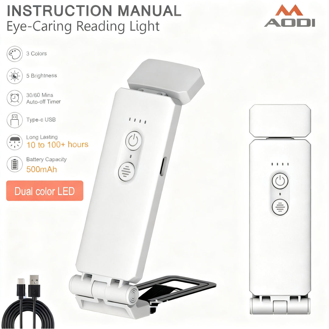 Portable LED reading lamp with clamp base