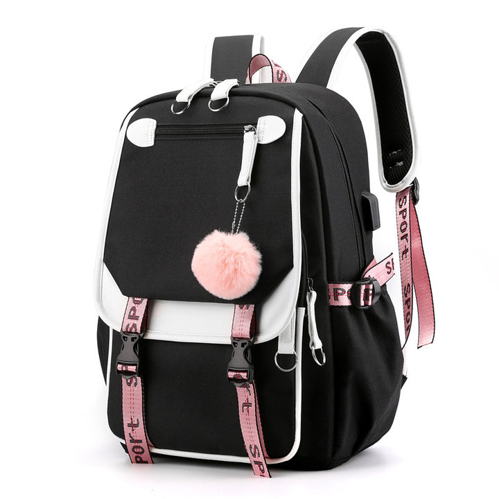 Denim backpack, large capacity