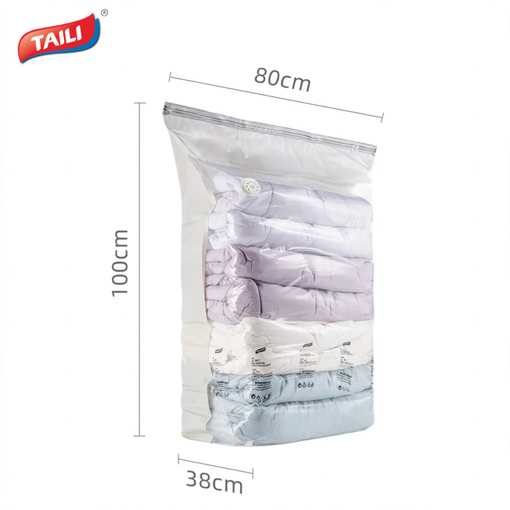Vacuum compression bags for textiles and bedding