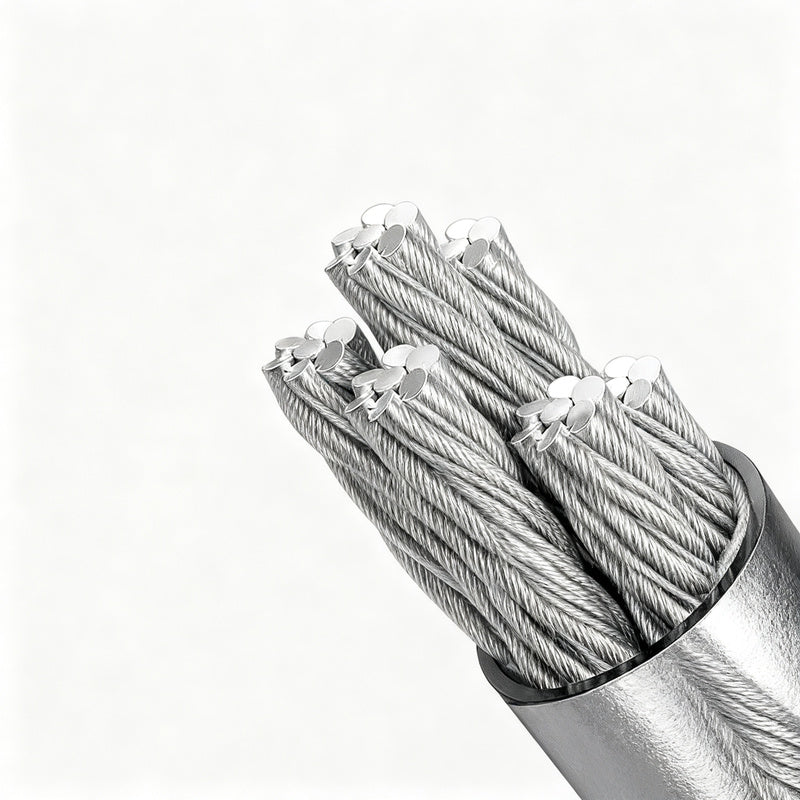 Expandable clothesline made of steel cable, invisible