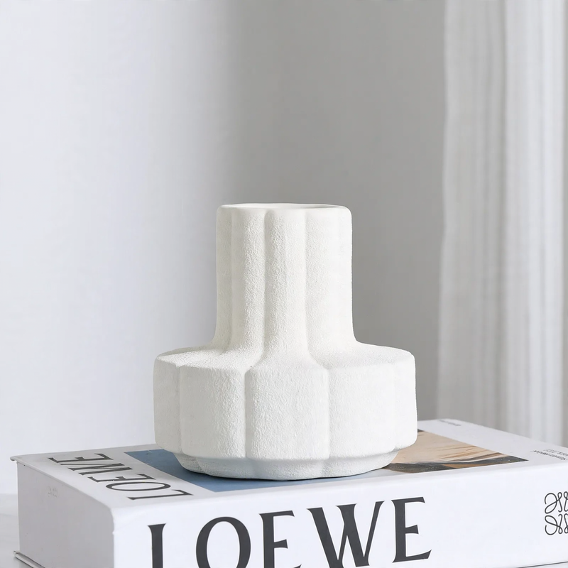Ceramic Flower Vase, White, Nordic Style