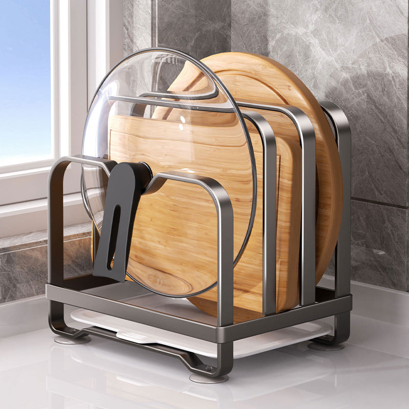 Kitchen stand for lids, knives, and cutting boards