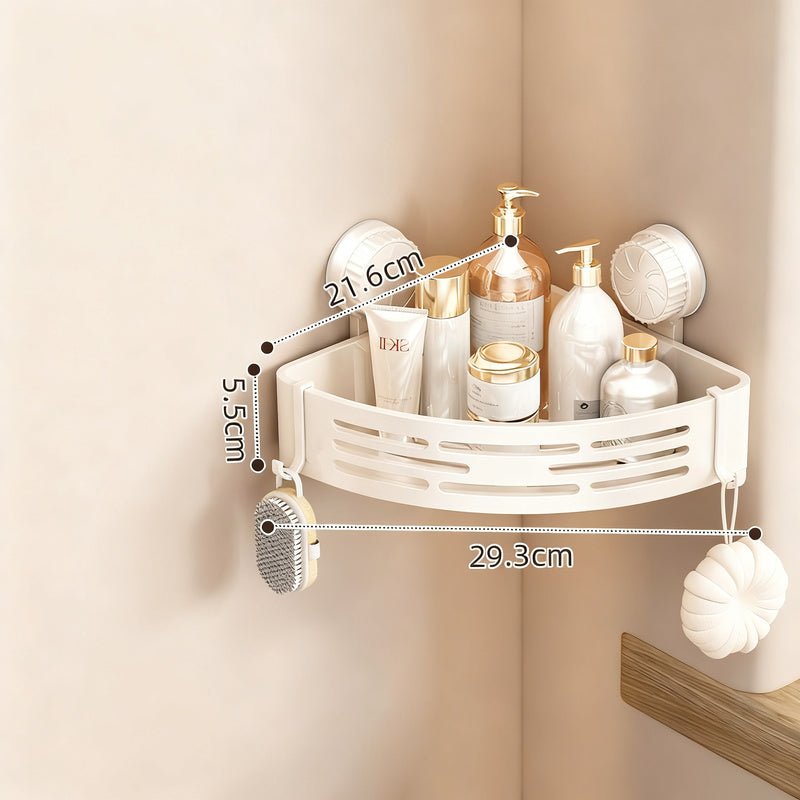 Triangle shelf with suction cup, ABS, for bathroom